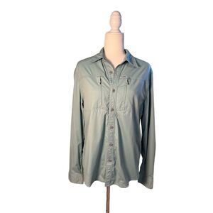 Rural Cloth light teal button down long sleeve shirt - M